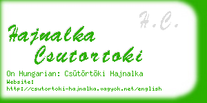 hajnalka csutortoki business card
